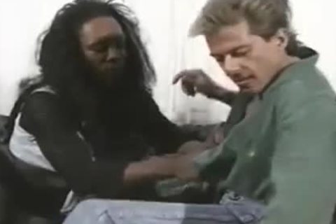 black lady-man massive cock poke White man