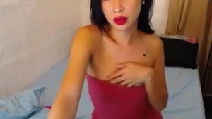 small weenie Filipina Trans Beauty With Tattoos Teases On webcam