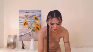 Petite Trans beauty Masturbating Her 10-Pounder