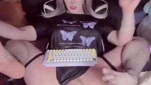 large wazoo German Translady In black stockings Strokes Her large knob Online