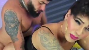 big Bearded Hunk ass bonks dark nylons latin chick Translady On web camera