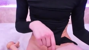 19yo Skinny And Tall Femboy With juicy Feet Legs Tugs Her massive 10-Pounder