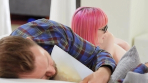 Trans Angels: Stepdad Fagging Tgirl's Dildo Door